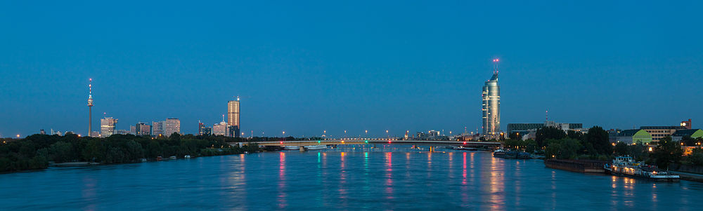 Panorama of the Danube in Vienna